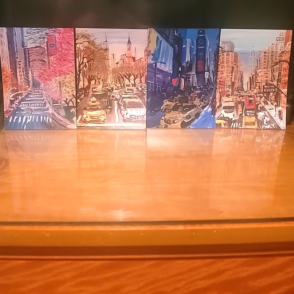 Set of four 5 x 7 inch postcards